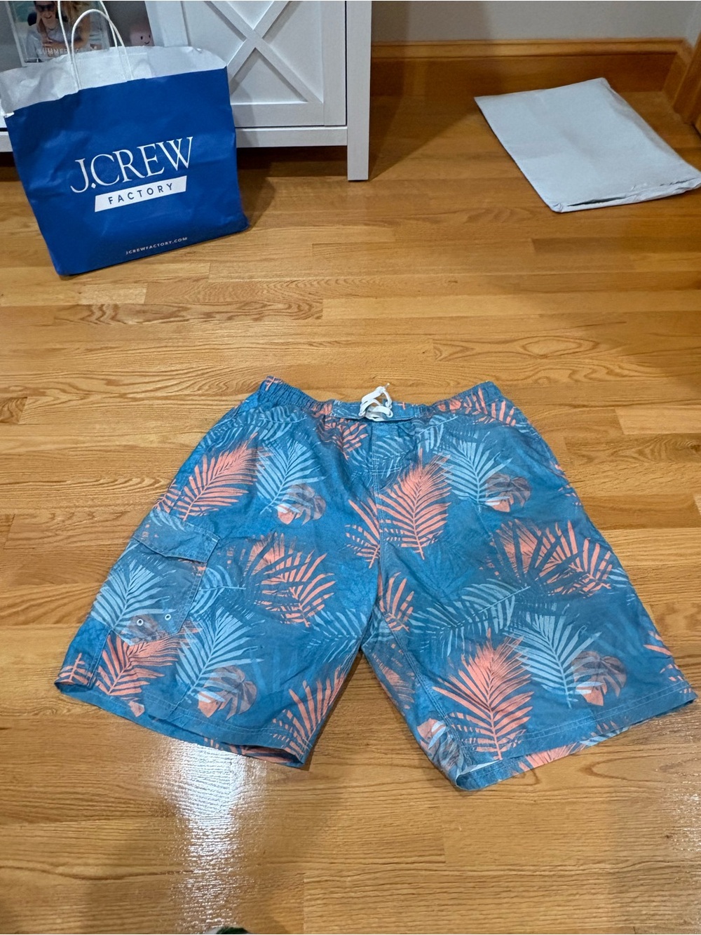 RS Surf Men's Blue Tropical Print Swim Board Shorts